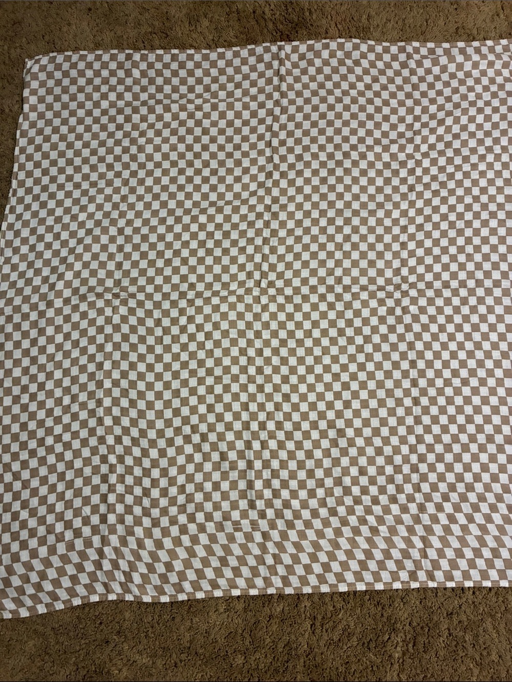 Kids Checkerboard Swaddle Blanket - Brown & White